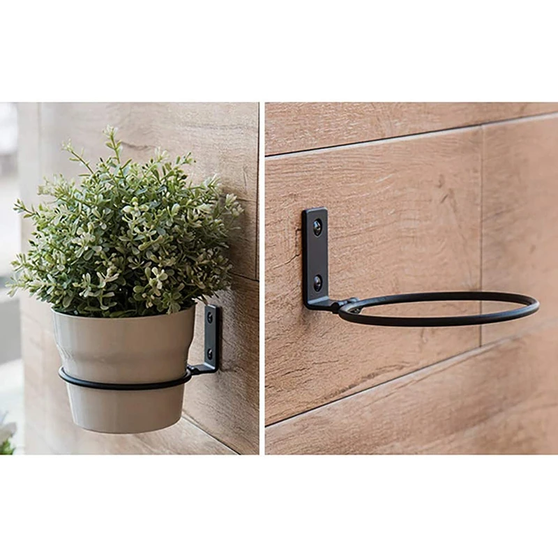 

3 Pcs 6 Inch Wall Planter Hook Wall Mounted Adjustable Pot Ring Planter, Foldable Pot Wall Mounted Metal Plant Hanger