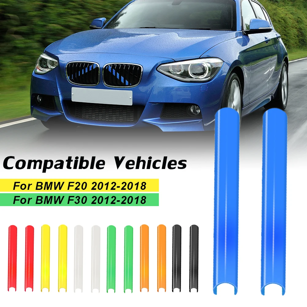 

Front Grille Trim Strips For BMW F10 F11 F02 F30 F32 3 4 5 7 Series Sport Style Strip Cover Frame Car Decorations Stickers 1Pair
