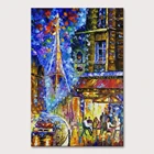 Mintura ручная роспись маслом на Canva A City Street at Night Настенная картина для гостиной Декор для отеля настенное искусство без рамки