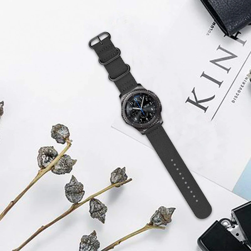 Часы Galaxy 46 мм для Gear S3 Frontier galaxy watch 42 Amazfit Bip huawei Gt Nato ремешок 22 20 18/24 часы браслет |
