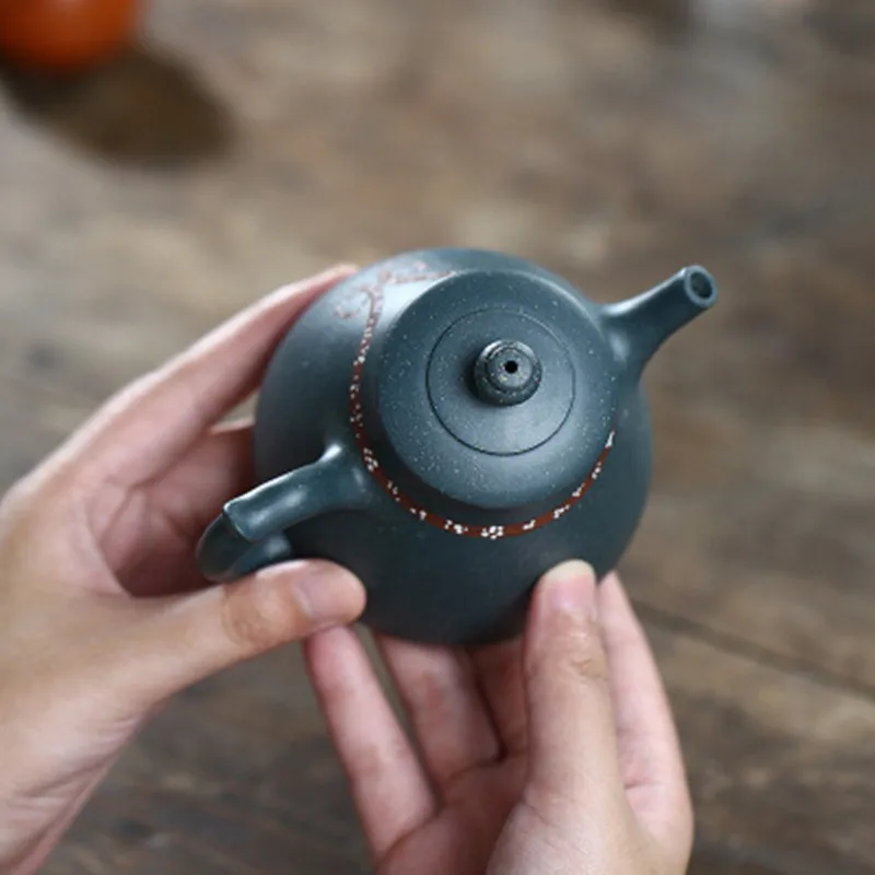 220cc High-grade Raw Ore Purple Sand Green Clay Teapot Master Hand Plum Blossom 7 Hole Water Tea Pot Gift Set | Дом и сад