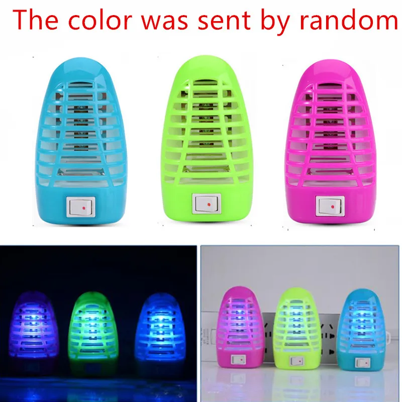 Цвет случайный светодиодный электрическая ловушка для комаров ночной