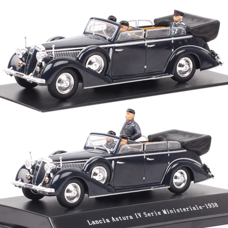 

Масштаб 1:43, экшн-фигурка Lancia Astura IV, серийный миниатюрный 1938, Vittorio emiuele III, игрушечные автомобили, модель автомобиля, подарки