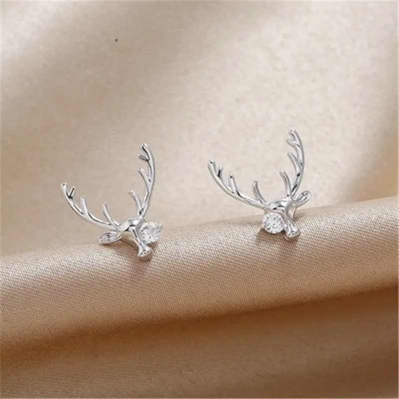 Креативные рождественские украшения стильные олени хрустальные серьги-гвоздики