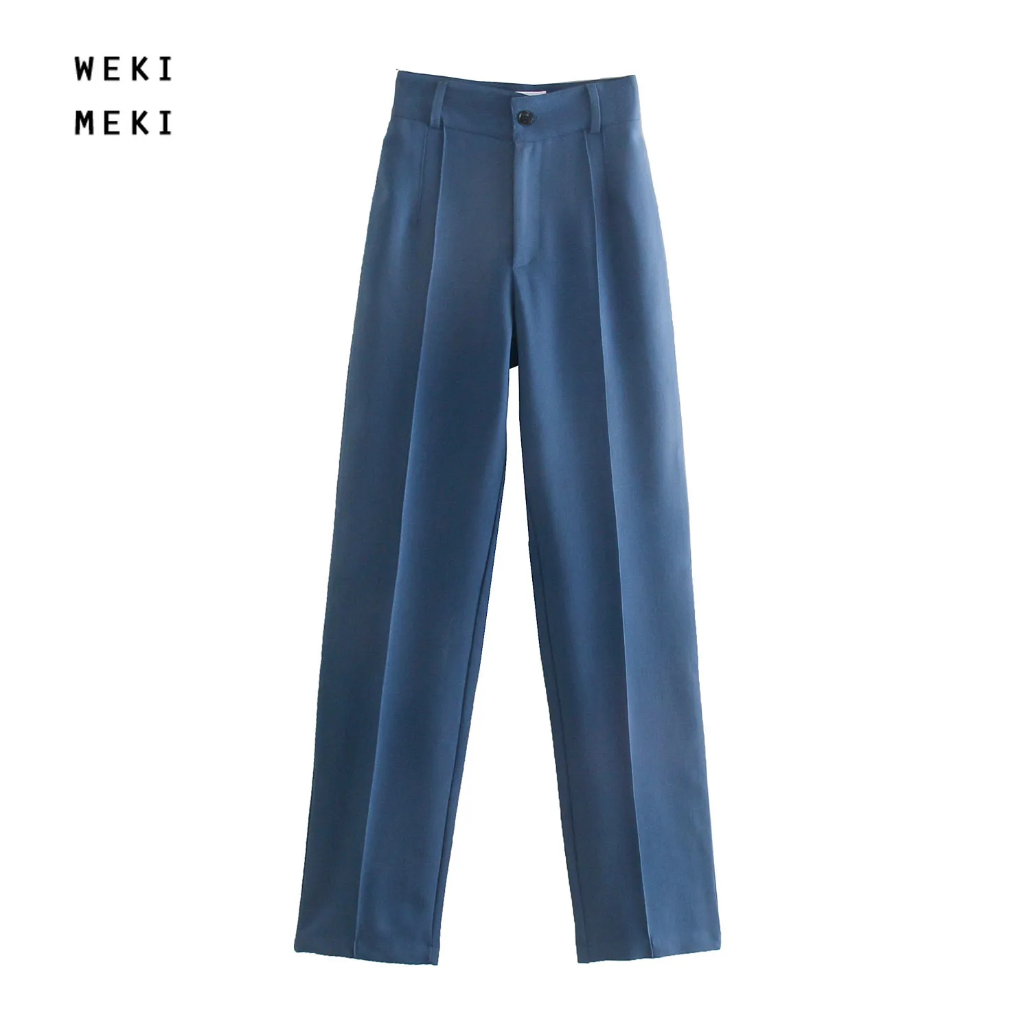 

WOMEN Summer Straight Pants Office Lady Polyester Solid Full Length Woman Pants Streetwear Women Clothes 5.24