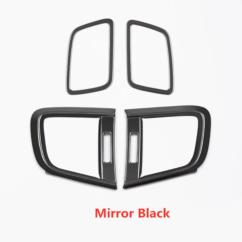 Mirror Black Внутреннее зеркало, титановая черная боковая рамка для выхода воздуха, отделка из нержавеющей стали, 4 шт., для Honda CRV, аксессуары - Название цвета: Mirror Black
