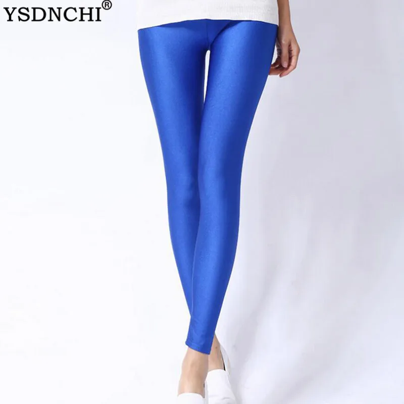 YSDNCHI, леггинсы для фитнеса, эластичные,, средняя талия, летние, тренировочные, леггинсы, брюки, повседневные леггинсы, молочный шелк, яркие цвета