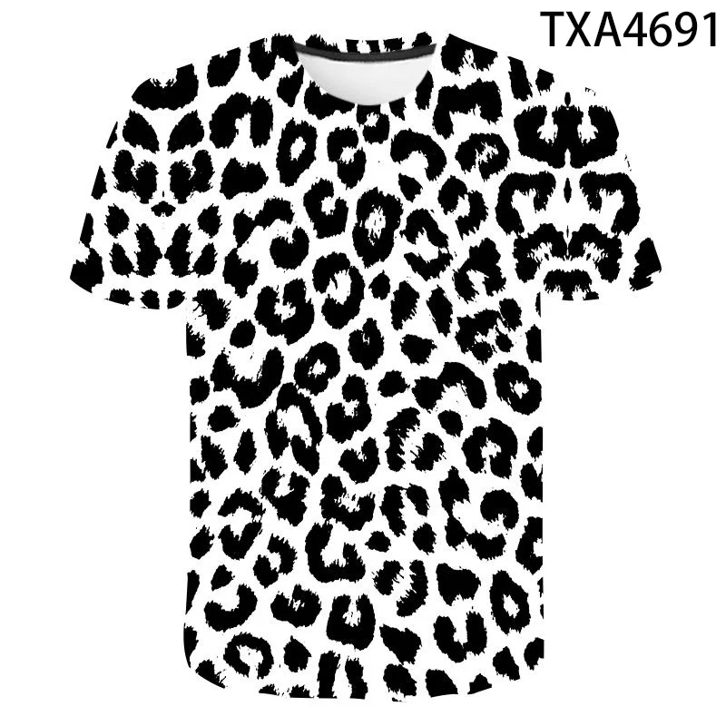 Leopard Print 2020 New summer 3D Printed T-shirts Casual Fashion Boy Girl Kids Fashion Streetwear Men Women Children Tops Tee