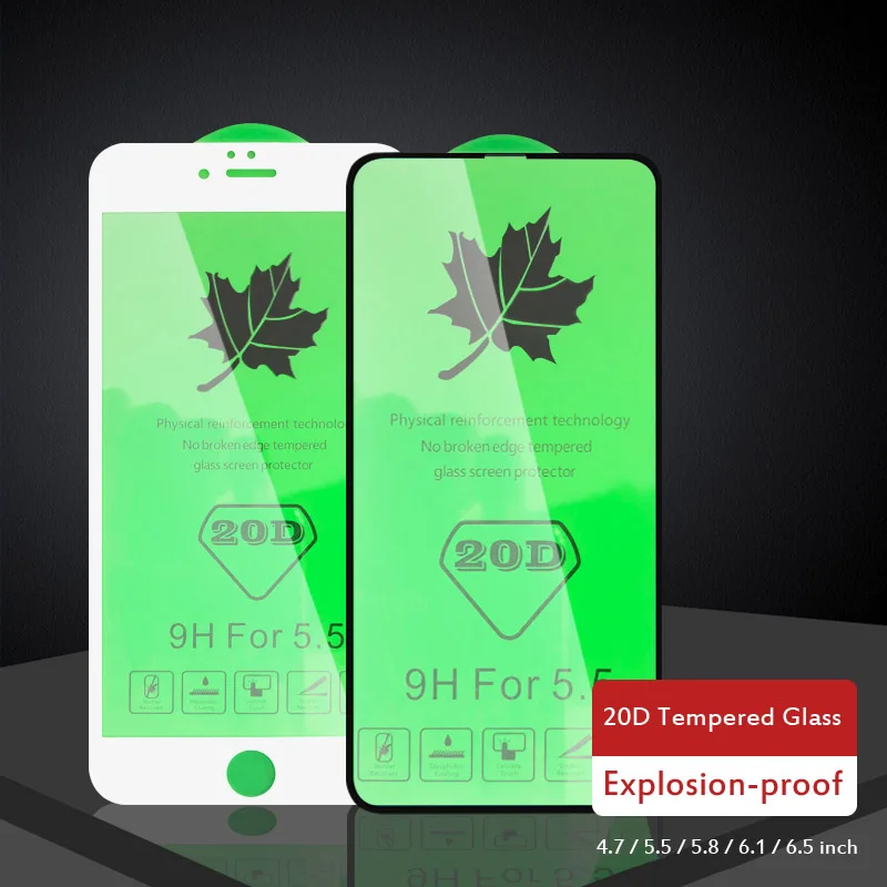 Закаленное стекло с полным покрытием экрана для iPhone 11 Pro Max XR XS 20D 6 6S 7 8 Plus X|Защитные