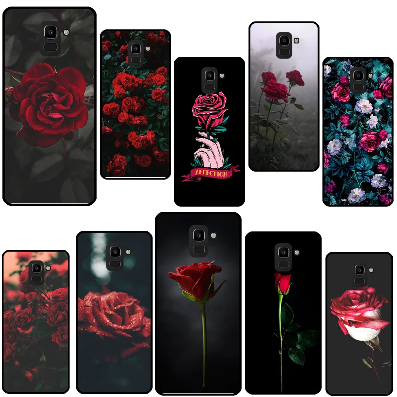 Red Rose Flower Case For Samsung A5 A3 J1 2016 J3 J5 J7 2017 J4 J6 J8 A7 A9 A8 A6 Plus 2018 Cover Coque