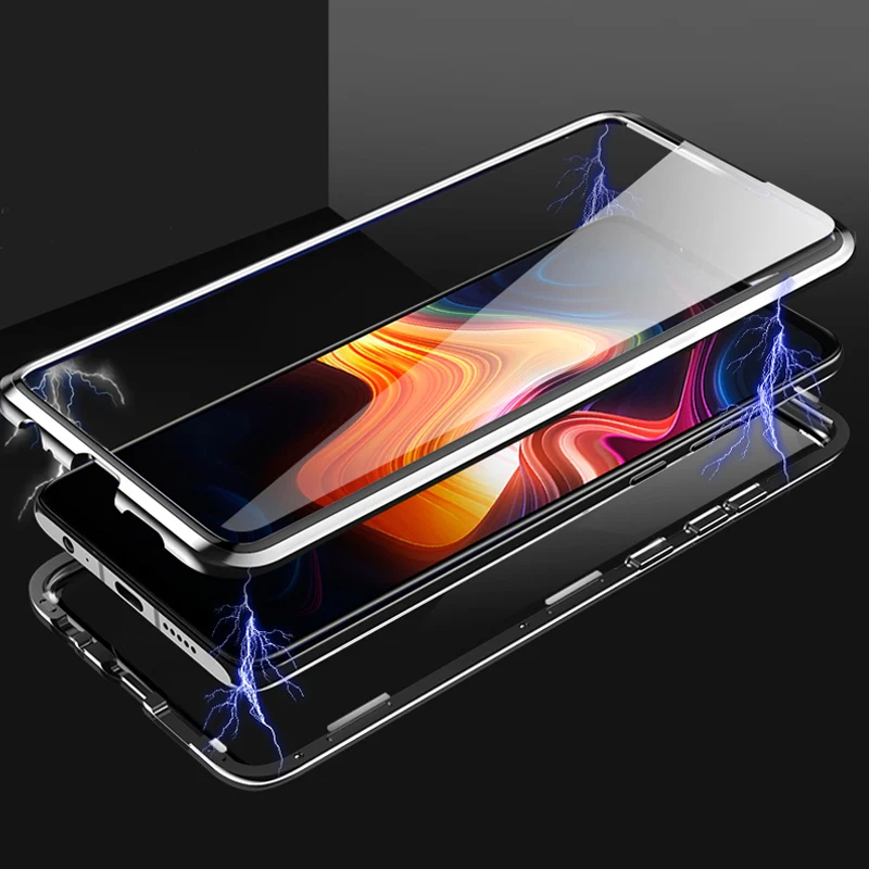 

Magnetic Adsorption Filp Case For nubia Play 5G NX651J Metal Frame Doubl Tempered Glass Cover Protective Phone Case RedMagic