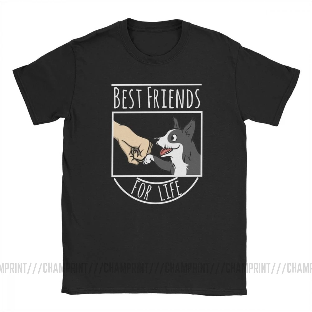 Футболка Border Collie с надписью Best Friends For Life мужские хлопковые футболки для любителей