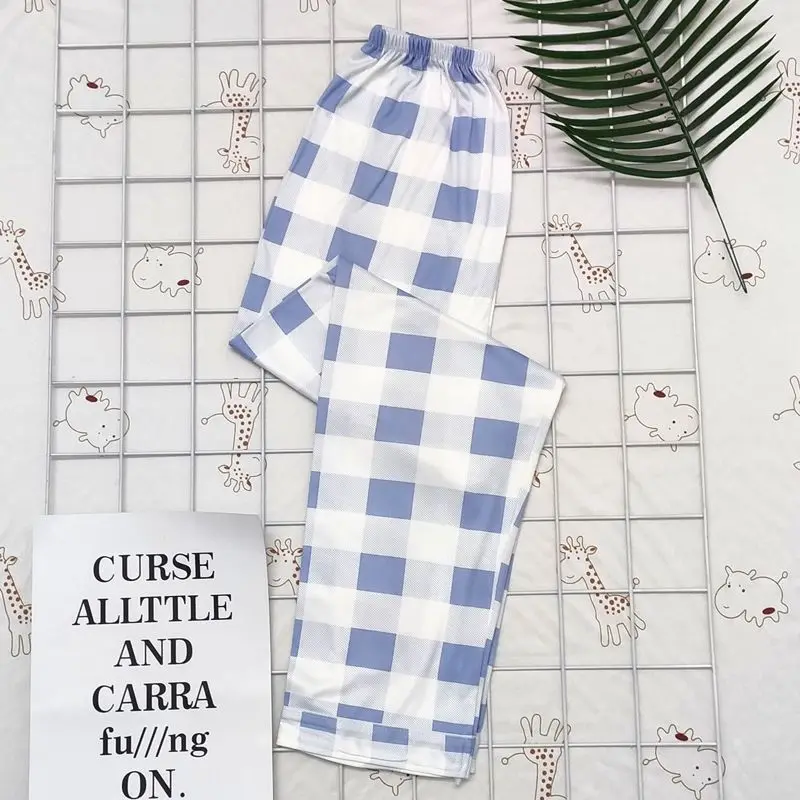 

Sleep Bottoms Women Kawaii Casual Plaid Cotton Pijama Pant Breathable Womens Korean Style Anime Pajama Pants Sleepwear Ulzzang
