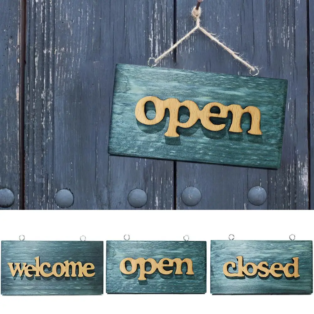 Винтаж с изображением синего дерева плакат деревянный открытый закрытый Добро