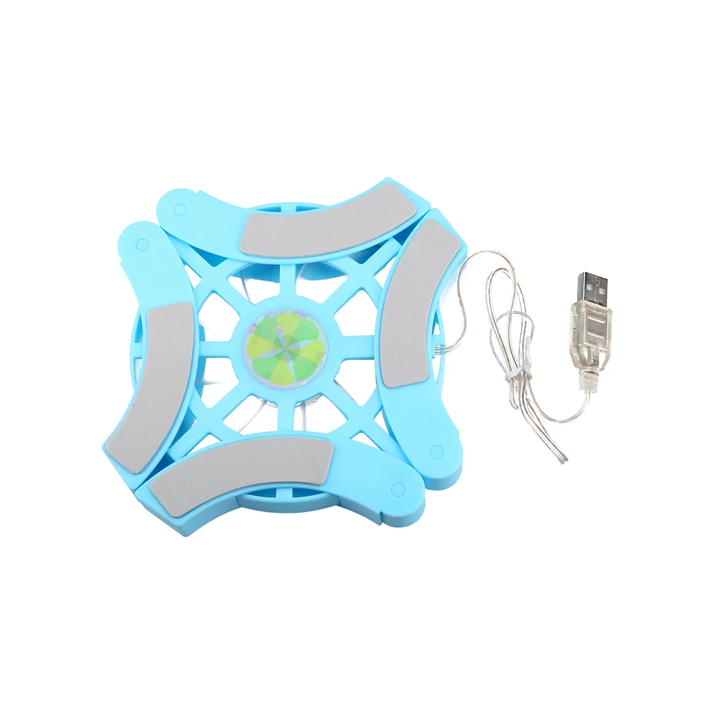 

DR-S04 Laptop Cooling Pad USB Powered Folding Portable Notebook Cooling Stand with Double Fans, Blue Light Effect