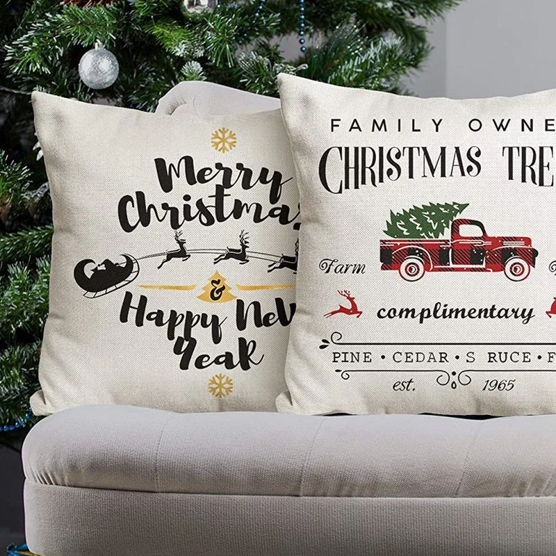 

Christmas Pillow Covers,Various Christmas Decoration Patterns for Sofa Bed Couch Car, Throw Pillow Covers