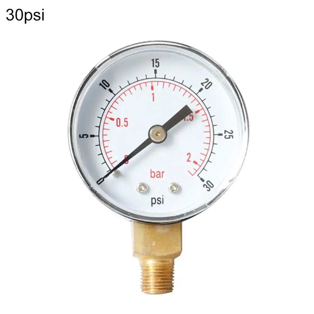 Манометр 52 мм 1/4 дюйма BSPT вертикальный 15 30 60100150300 PSI & бар нижнее