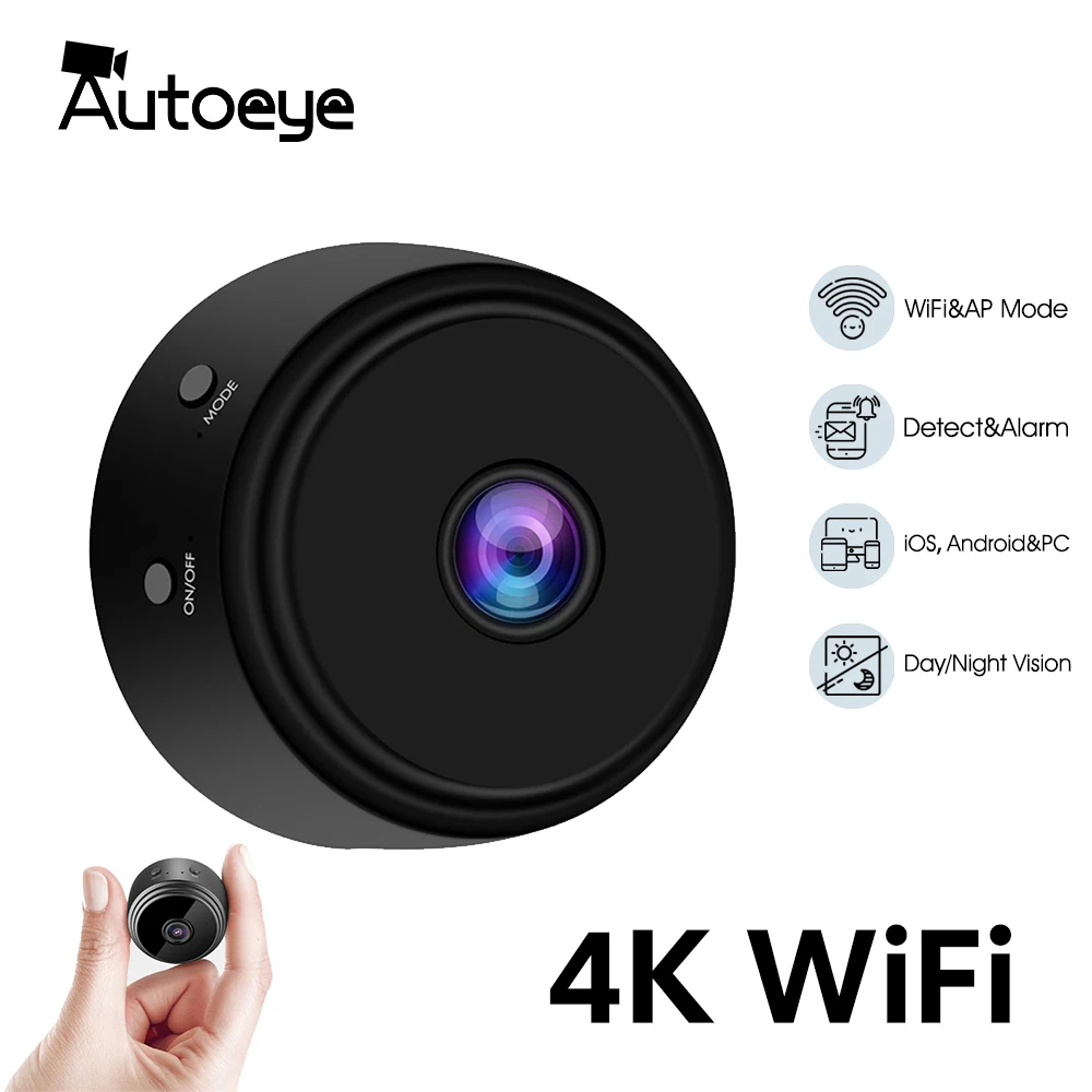 Мини-камера видеонаблюдения A9 4K 1080P Wi-Fi P2P ночное видение | Безопасность и защита