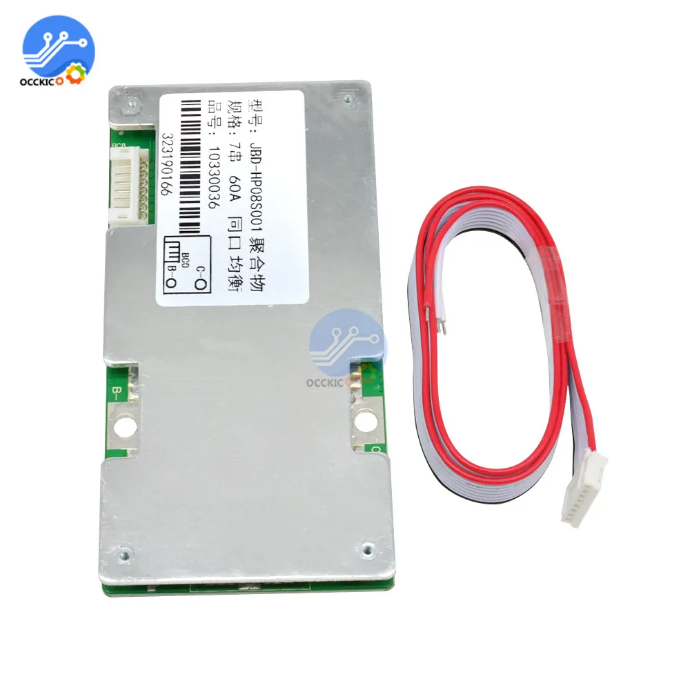 BMS 7S 24V 60A 18650 литиевая батарея Защитная плата активный 18650 балансир Lipo BMS PCB эквалайзер плата аксессуары для зарядки