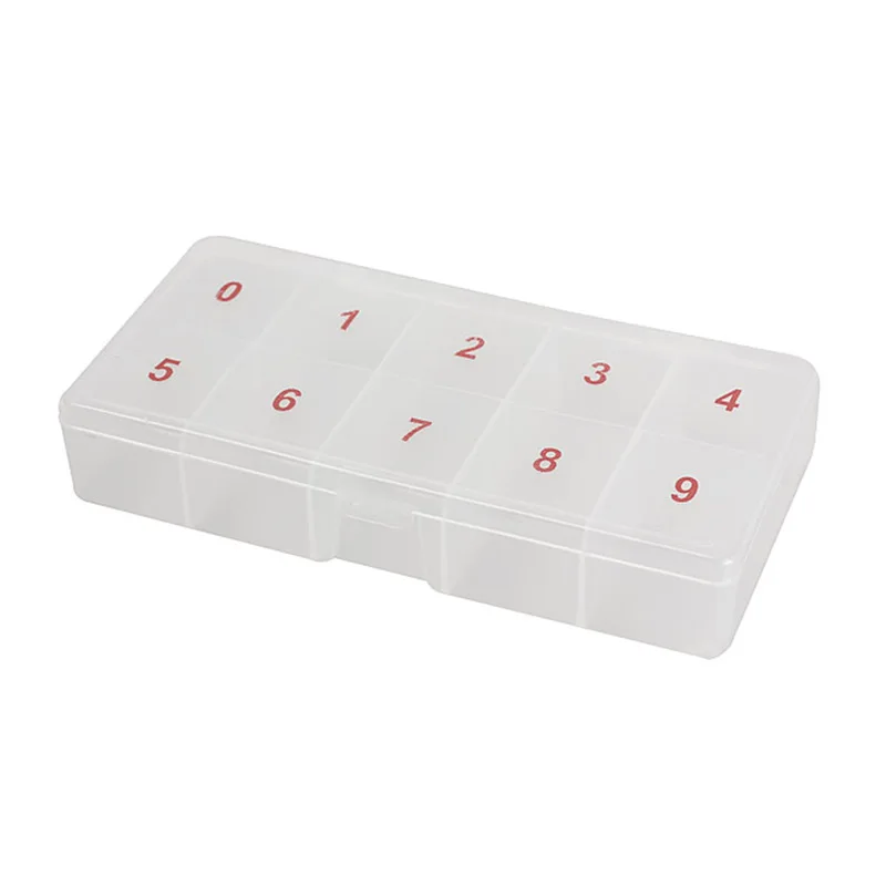 Новинка 2019 коробка для хранения ложных кончиков ногтей прозрачные отсеки