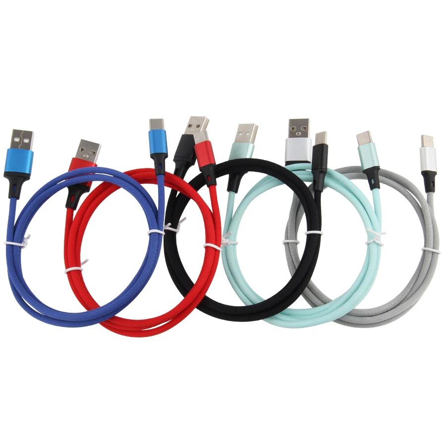 100 шт 3 фута 6 футов 10 8pin type C Micro USB кабель прочная ткань нейлоновый плетеный шнур