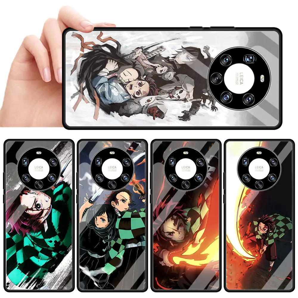 

Demon Slayer Glass Call Phone Case For Samsung S20 FE S21 Ultra S10 5G S9 Plus S10e S8 Smartphone Cover Coque Capa