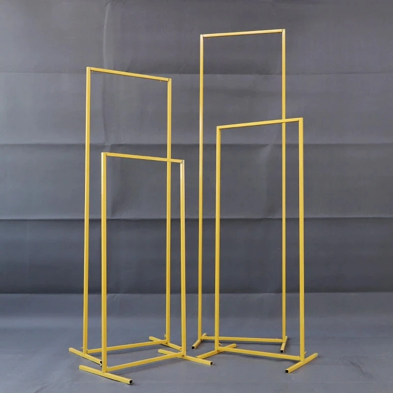 Pantalla de hierro cuadrado geom&eacute;trico para decoraci&oacute;n de escenario, accesorios de arco de hierro forjado, 1 juego/4 Uds.-4