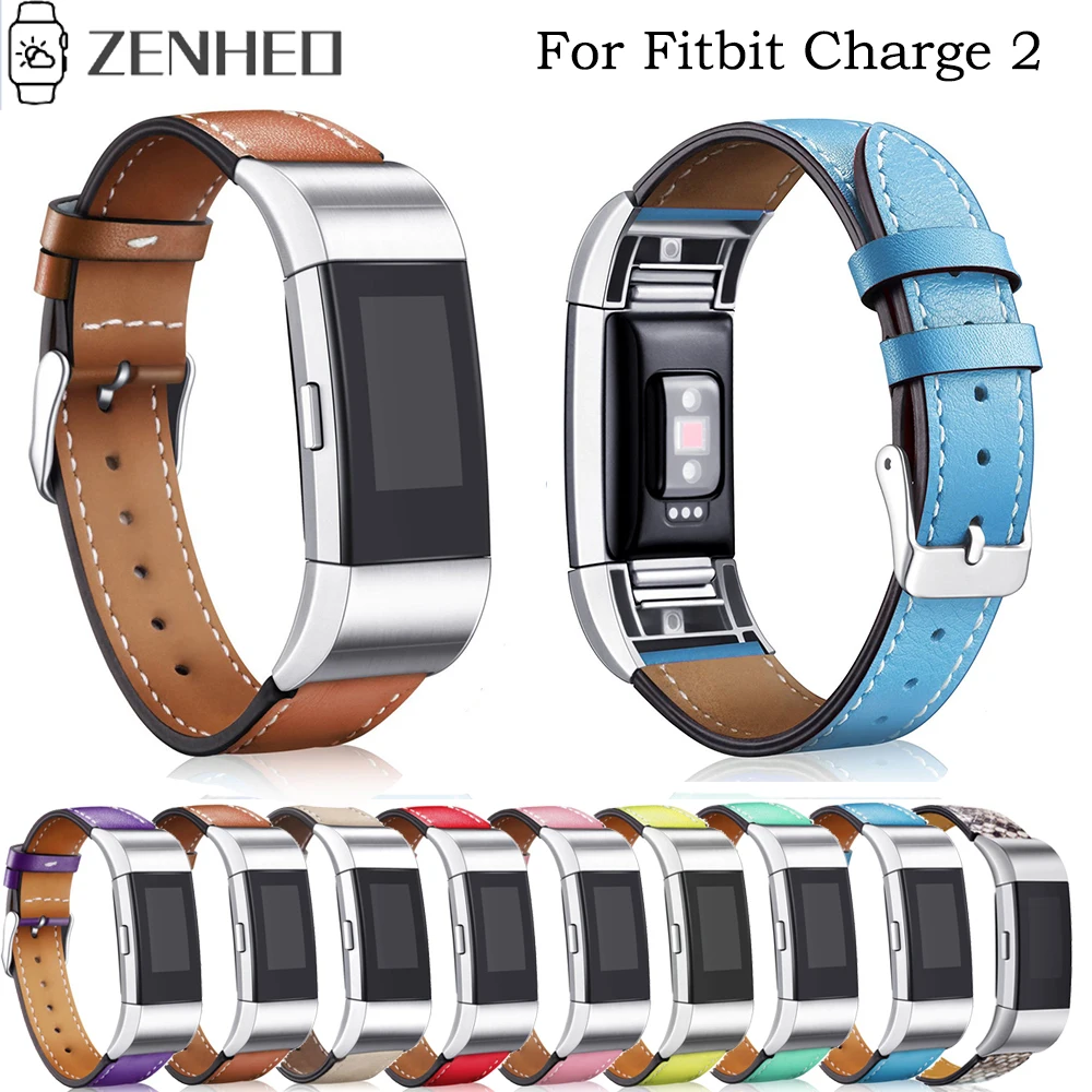 Натуральная кожа ремешок для Fitbit заряд 2 сменный наручный Смарт наручных
