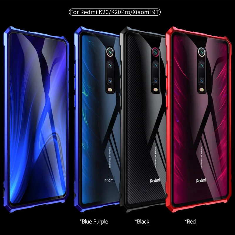 Металлический бампер для Xiaomi mi 9 t Pro металлический чехол прозрачная стеклянная