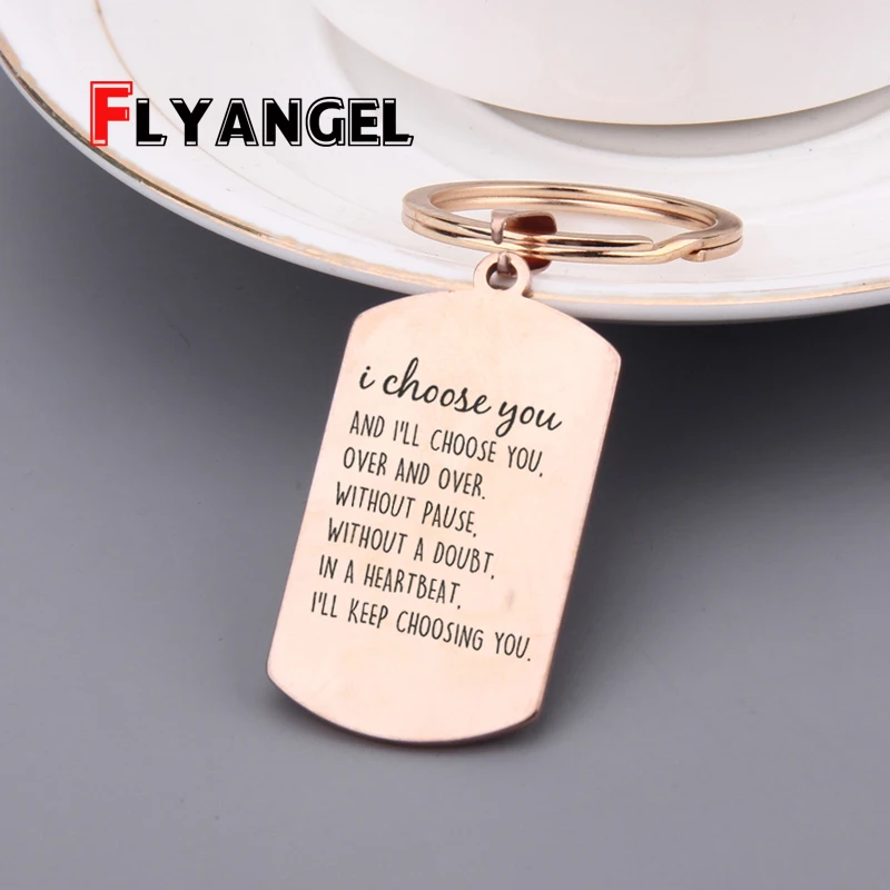 Горячий различный стиль пара брелок с гравировкой я бы выбрать вас элегантный