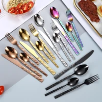 4pcs creative stainless steel retro cutlery set western tableware knife fork spoons home hotel kitchen dinnerware utensils