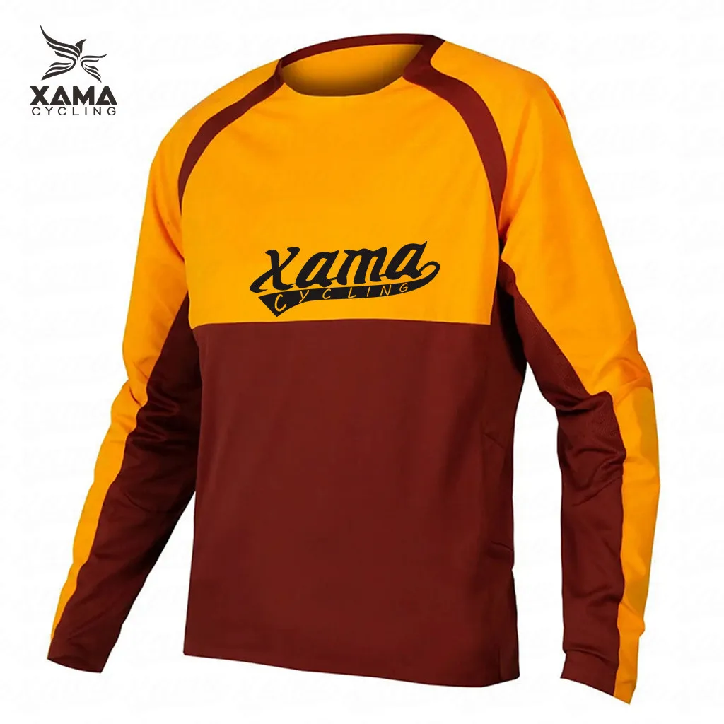 

Xama Cycling New Style Men's Long Sleeve Motocross Jersey PRO Ciclismo Maillot Bicycle Mountain Bike Downhill Breathable Top