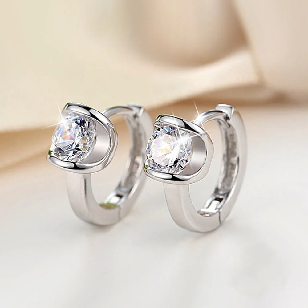 Одежда высшего качества Аутентичные 925 серебро Цвет серьги изысканный 0 75 Ct AAA CZ со