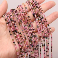 natural light tourmaline faceted beaded round shape beads for jewelry making diy necklace bracelet accessries 3x2mm