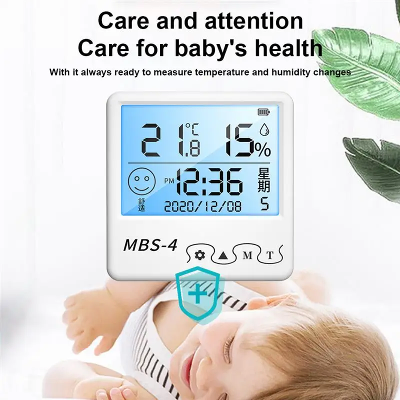 lcd digital temperature humidity meter alarm clock desk table electronic gauge thermometer hygrometer with back stand free global shipping