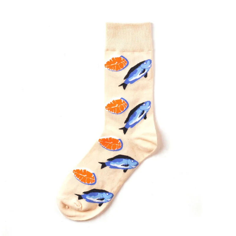 

Fashion Color Couple Socks,Personalized Seafood Series of Cotton Socks,Shrimp,Squid,Oysters,Salmon