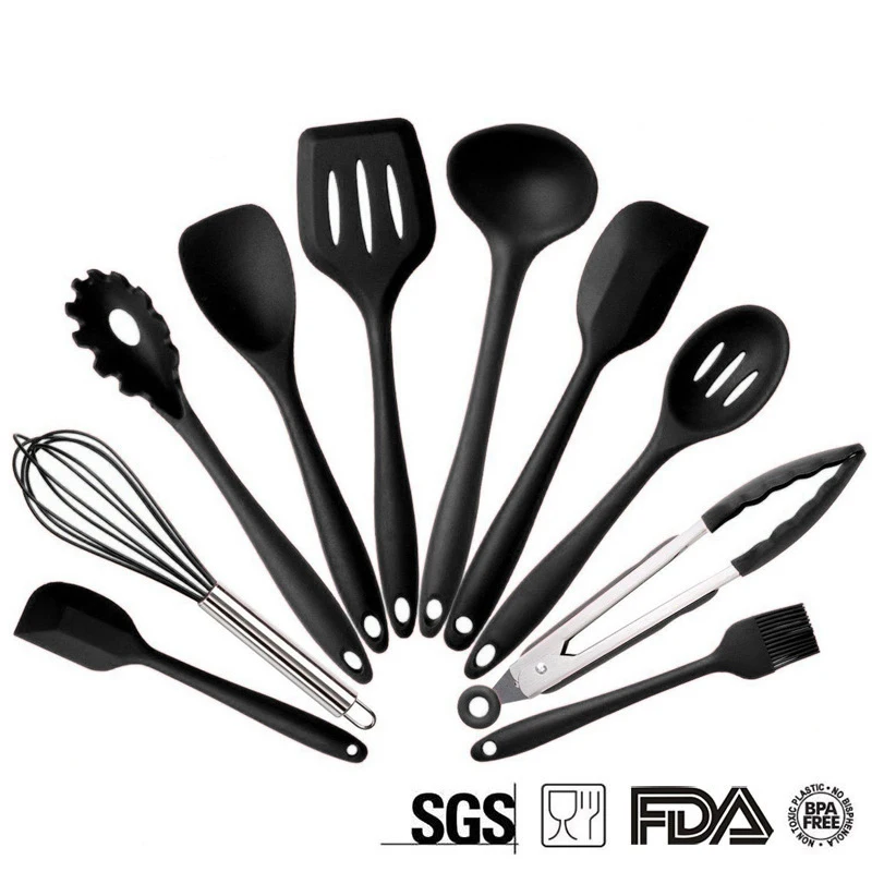 

10pcs 5pcs Silicone Cooking Utensils Sets Heat Resistant Kitchenware Baking Utensils Kitchen Cooking Tools Set Accessories