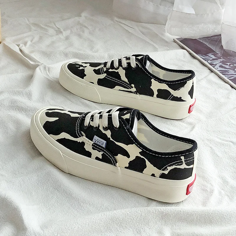 

Leopard Print Canvas Women Shoes Casual Skate Sneakers Spring Shallow Platform Vulcanized Shoes Female Zapatillas de Deporte