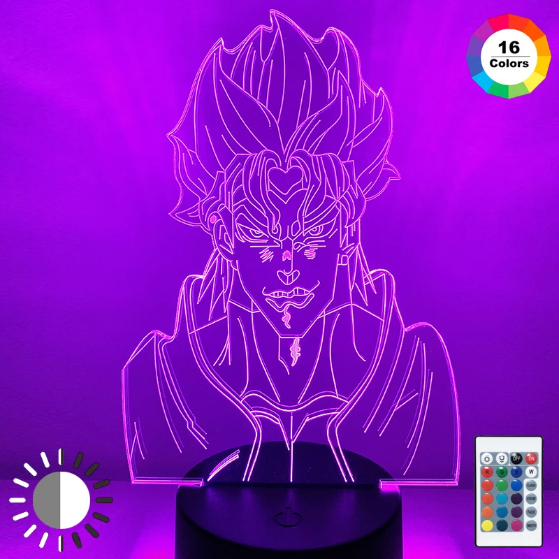 

Anime JoJos Bizarre Adventure for Bedroom Decor Light Acrylic Night Lamp Touch Sensor Colorful Table Led Night Light Dio Figure