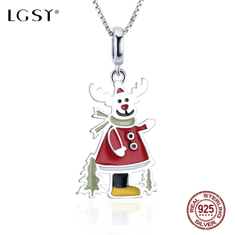 

LGSY DP052 925 Sterling Silver Santa Claus Pendant Romantic Pure Silverware Fashion Jewelry Necklace Pendant Fine Jewelry Making