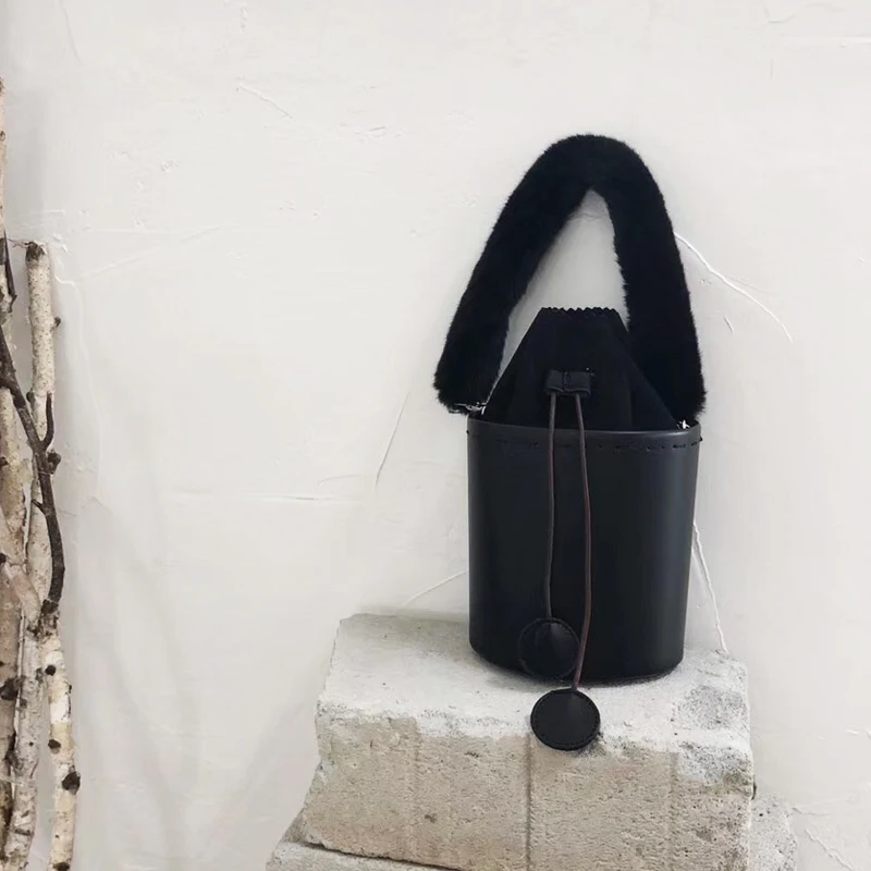 Новинка зимы 2019 Брендовая женская Мини Круглая сумка-мешок корейский стиль