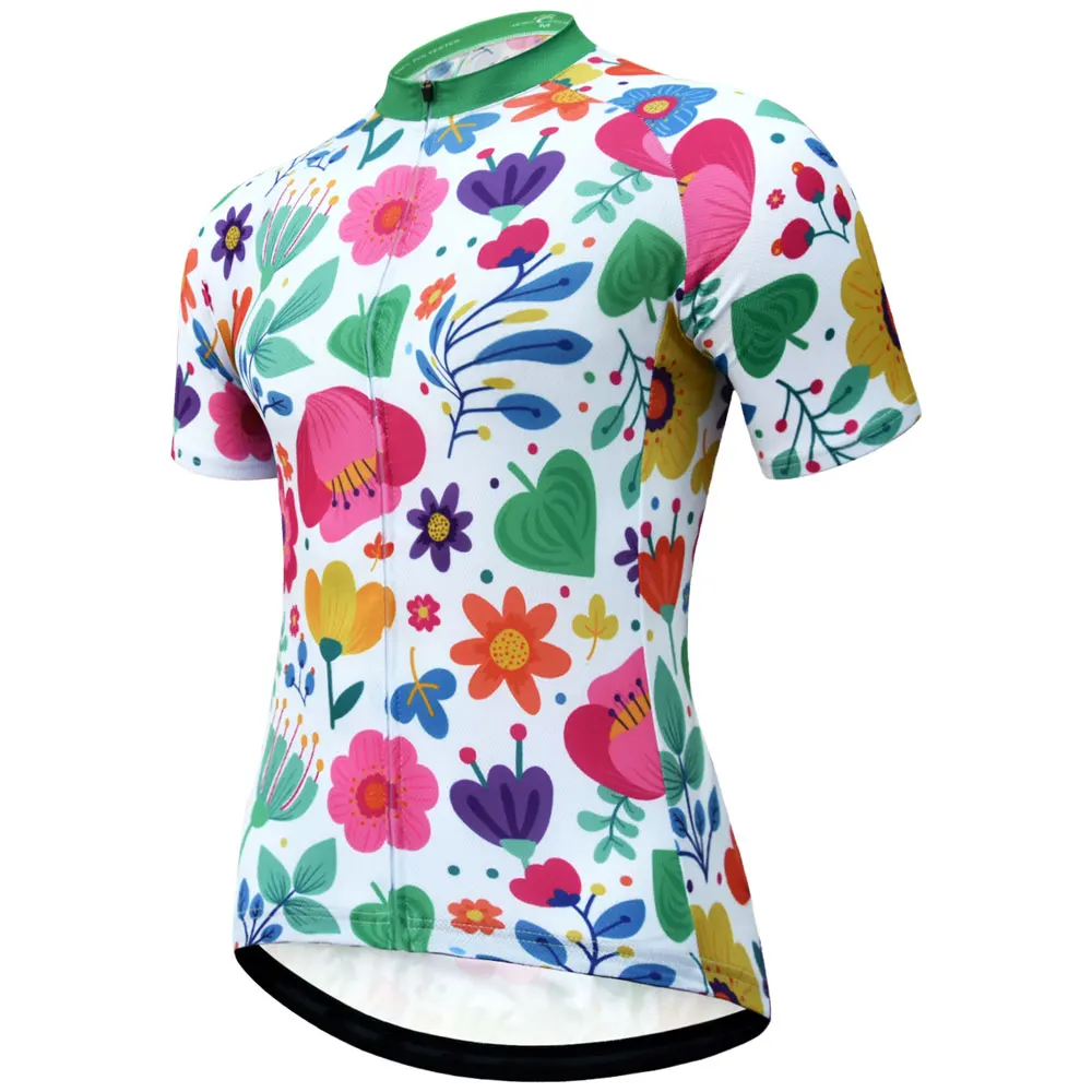 

JESOCYCLING Women Cycling Jersey Short Sleeve Cycling Shirt Summer Breathable Bike Jersey Bicycle Clothes Clothing Ropa Ciclismo