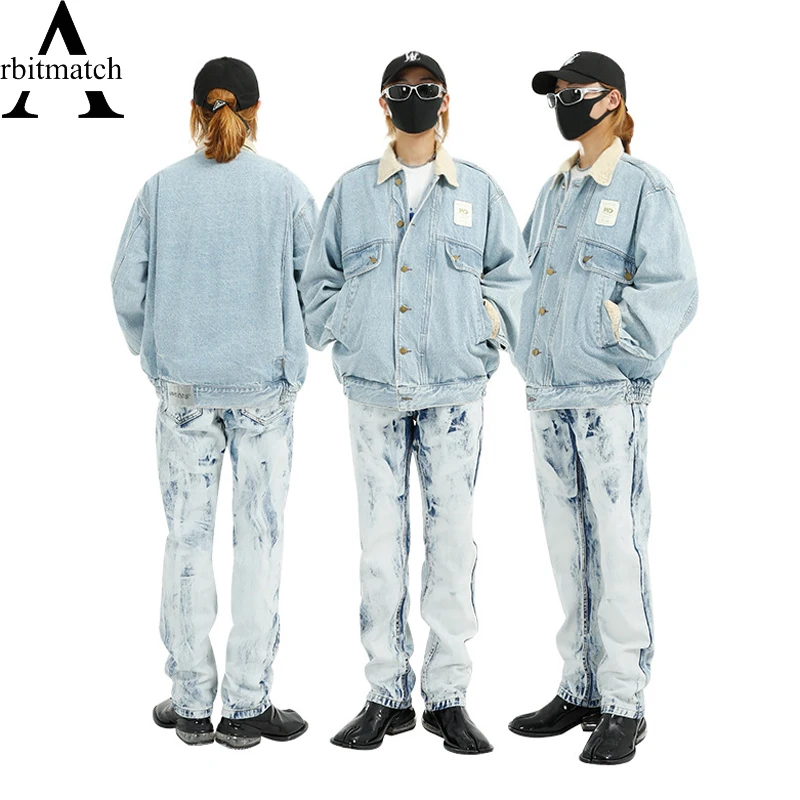 

Мужские свободные джинсы Arbitmatch в стиле хип-хоп, мужские брюки, окрашенные в завязку, потертые мужские брюки, утепленные мешковатые джинсы, ш...