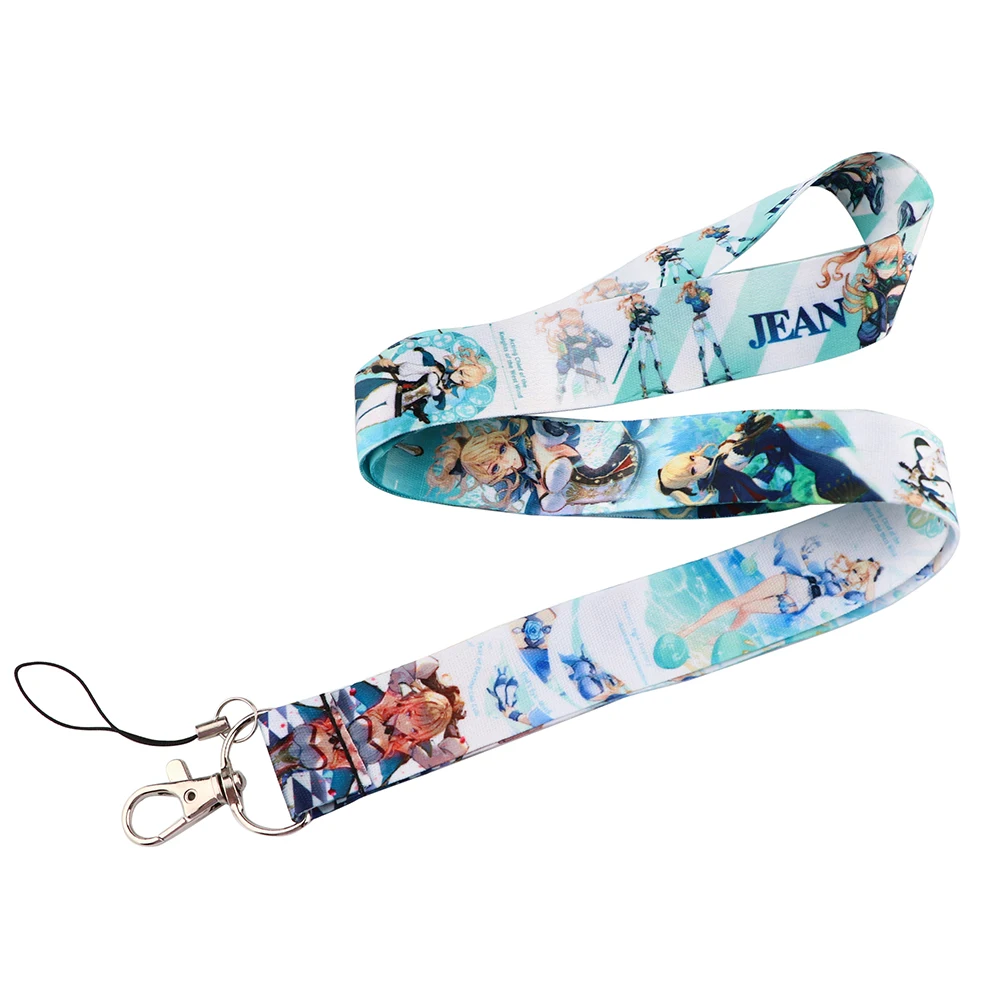 

FD0860 Genshin Impact Lanyard Phone Strap For Keys USB ID Card Case Badge Holder Cartoon Keychain Neck Strap Phone Accessories