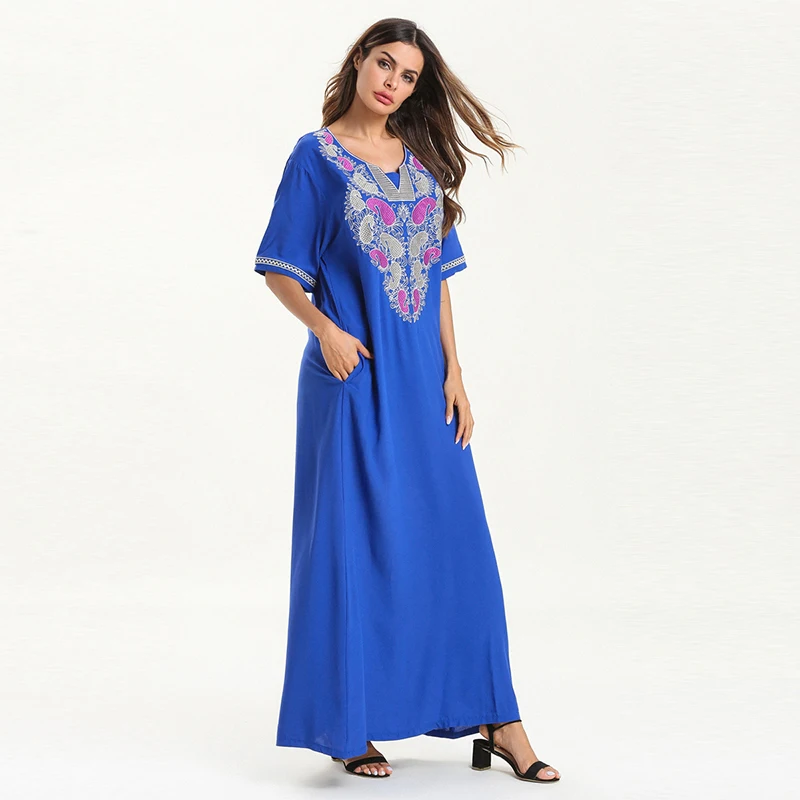 Мусульманское модное платье с вышивкой мусульманская Турция длинная юбка