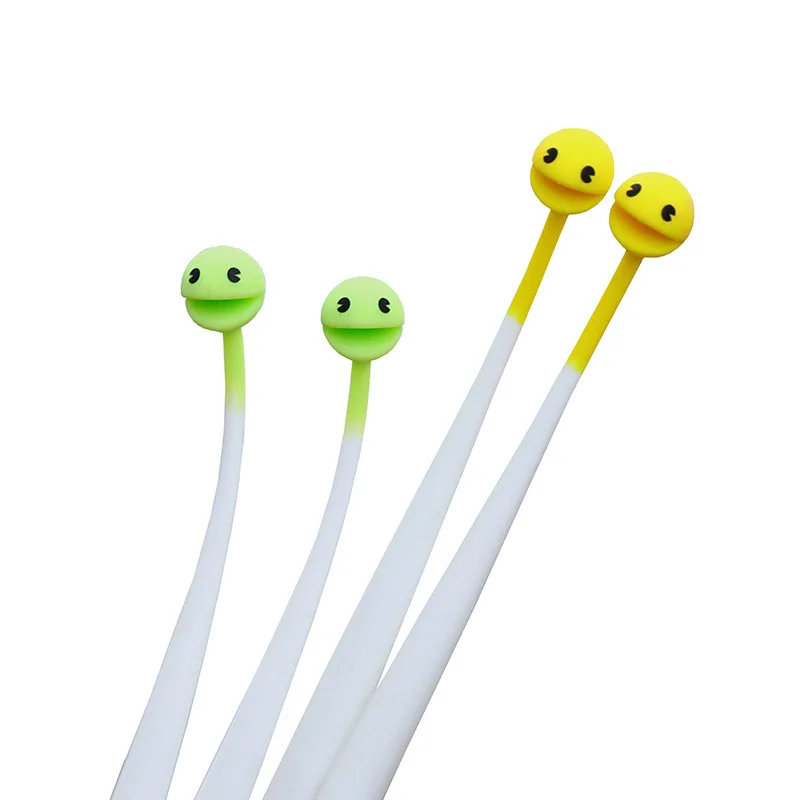

48PCS Creative Pac-Man Cartoon Silica Gel Pen Cute Sprouts Swing Pen Students Kawaii School Supplies Stationery