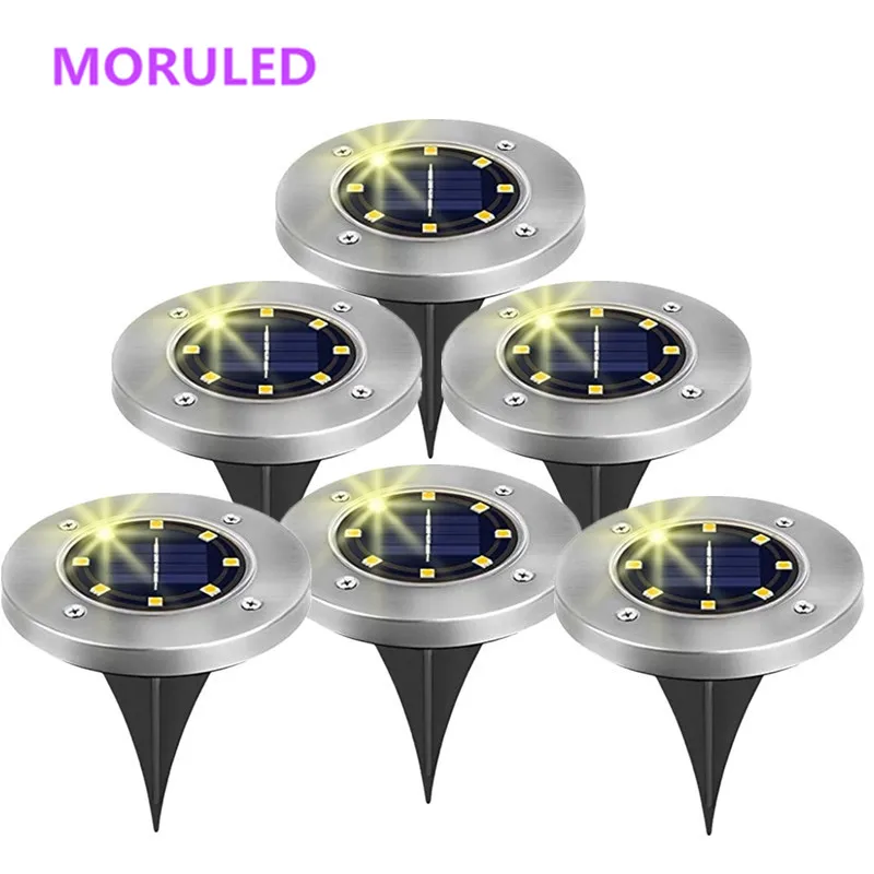 Напольный светильник на солнечной батарее водонепроницаемый садовый с 4/8/12/16/20