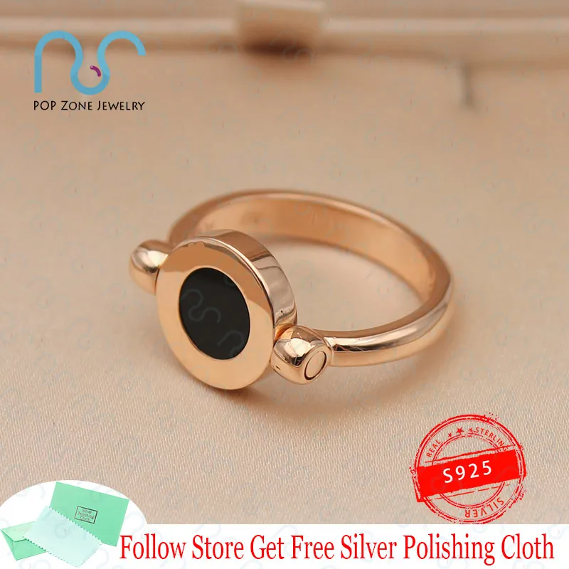 

Famous Brand Luxury Ring Bv Ancient Coins Shape Flip Ring Mother Of Pearl Onyx Sterling Silver Ring Noble Party Gift With Logo