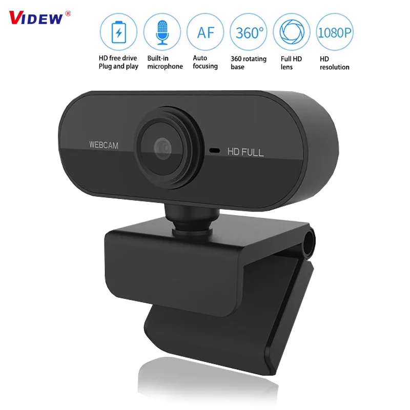 

VIDEW HD 1080P Webcam with Microphone UBS Computer Web Camera for Youtube Live Streaming Video Calling Conference Gaming