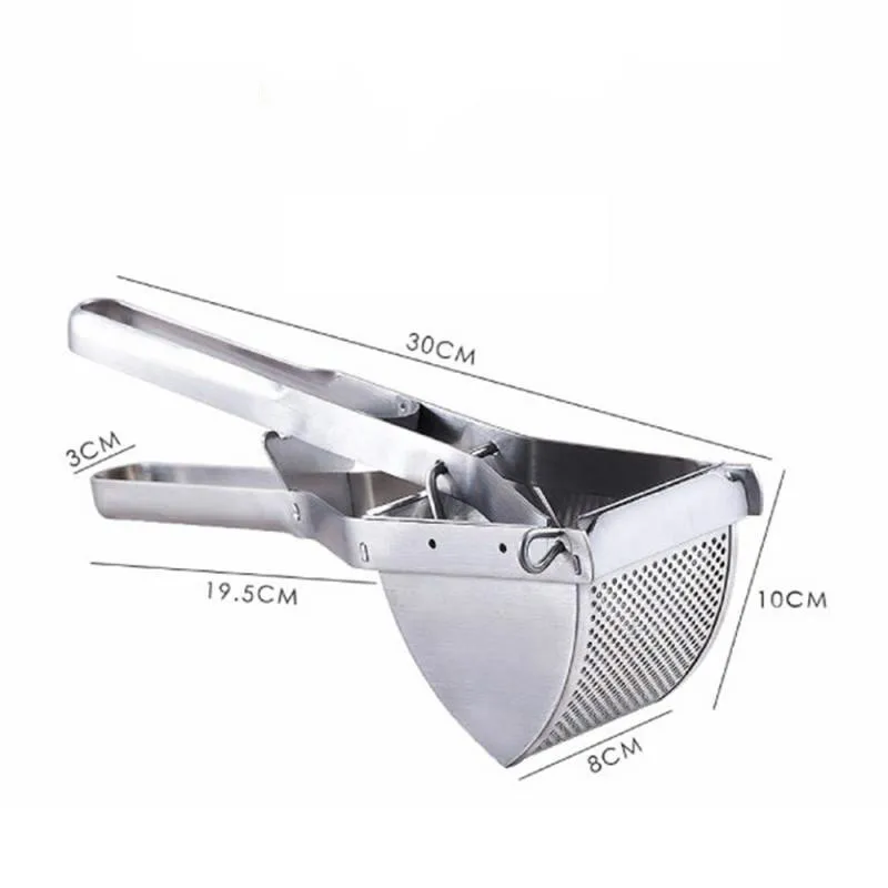 

Potato Ricer Stainless Steel Silver Potato Masher Heavy Potato Ricer Masher For Baby Food Fruit Vegetable Juicer Dropshipping